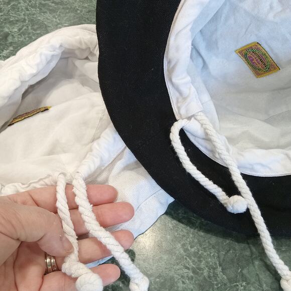 Scala Bucket Hats One Size White Black Sun Hat Beach Travel Drawstring Packable - Picture 4 of 12